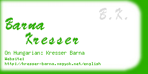 barna kresser business card